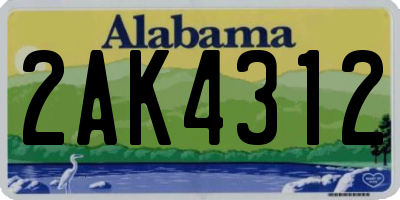 AL license plate 2AK4312