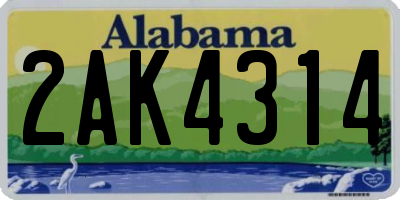AL license plate 2AK4314