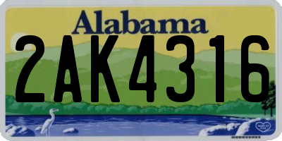 AL license plate 2AK4316