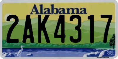 AL license plate 2AK4317