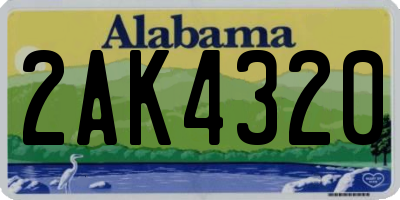 AL license plate 2AK4320