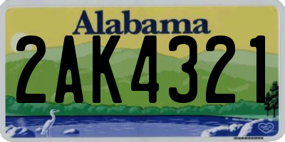 AL license plate 2AK4321
