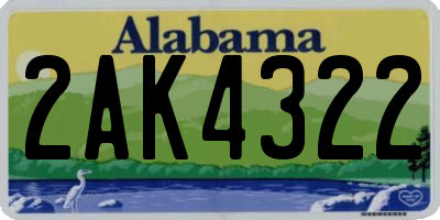 AL license plate 2AK4322
