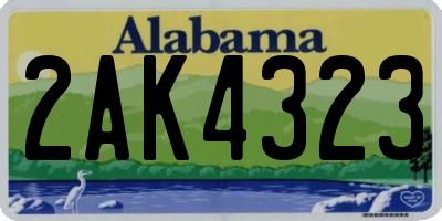 AL license plate 2AK4323