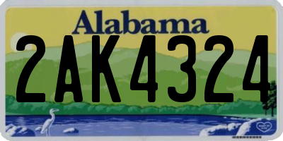 AL license plate 2AK4324