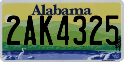 AL license plate 2AK4325