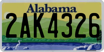 AL license plate 2AK4326