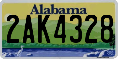 AL license plate 2AK4328
