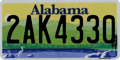 AL license plate 2AK4330