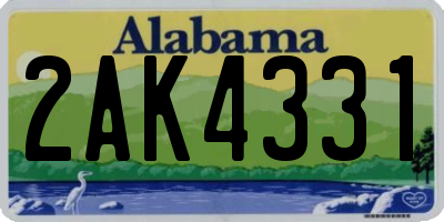 AL license plate 2AK4331