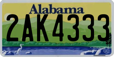 AL license plate 2AK4333