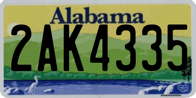 AL license plate 2AK4335