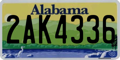 AL license plate 2AK4336