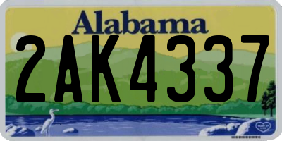 AL license plate 2AK4337