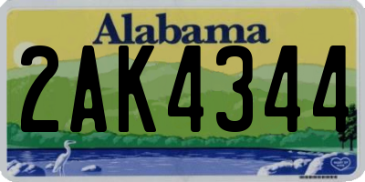 AL license plate 2AK4344
