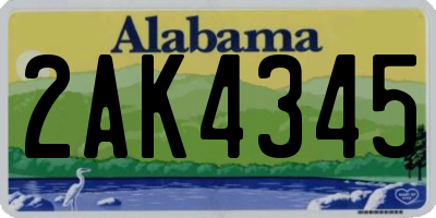 AL license plate 2AK4345
