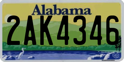 AL license plate 2AK4346