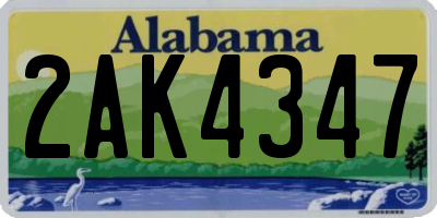 AL license plate 2AK4347