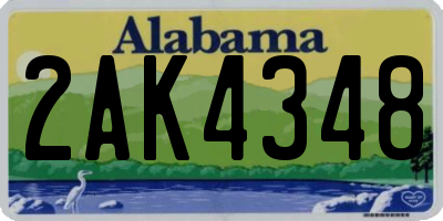 AL license plate 2AK4348