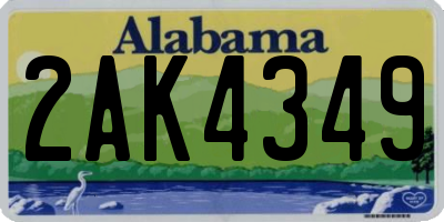 AL license plate 2AK4349