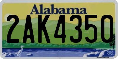 AL license plate 2AK4350
