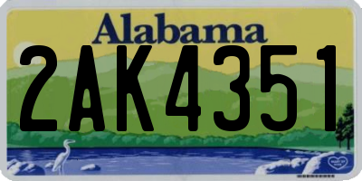 AL license plate 2AK4351