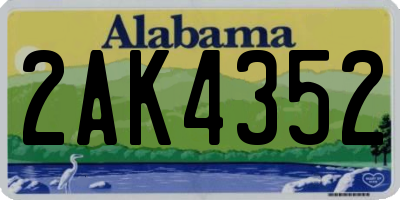 AL license plate 2AK4352