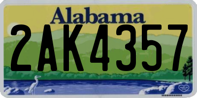 AL license plate 2AK4357