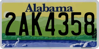 AL license plate 2AK4358