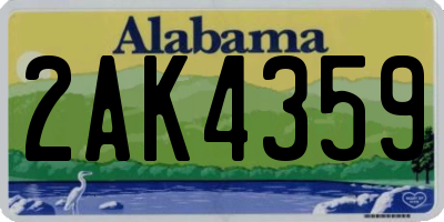 AL license plate 2AK4359