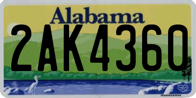 AL license plate 2AK4360