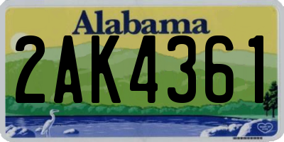 AL license plate 2AK4361