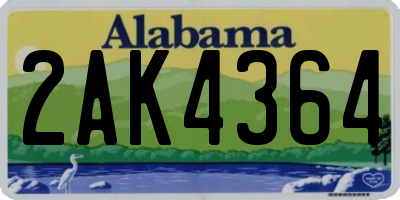 AL license plate 2AK4364