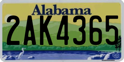 AL license plate 2AK4365