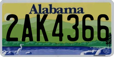 AL license plate 2AK4366