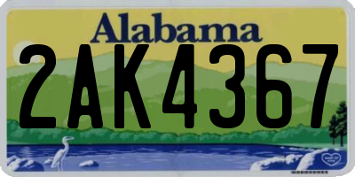 AL license plate 2AK4367