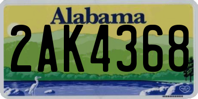 AL license plate 2AK4368