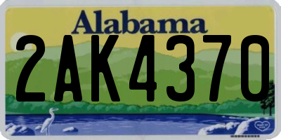 AL license plate 2AK4370