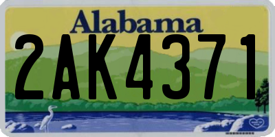 AL license plate 2AK4371