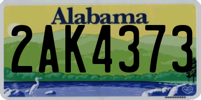 AL license plate 2AK4373
