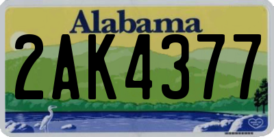 AL license plate 2AK4377