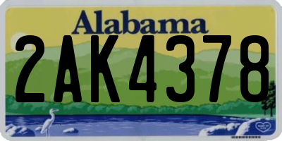 AL license plate 2AK4378