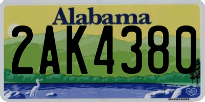 AL license plate 2AK4380