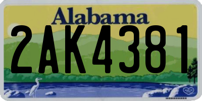 AL license plate 2AK4381