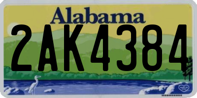 AL license plate 2AK4384