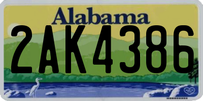 AL license plate 2AK4386