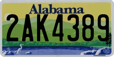 AL license plate 2AK4389