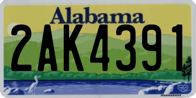 AL license plate 2AK4391