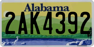 AL license plate 2AK4392