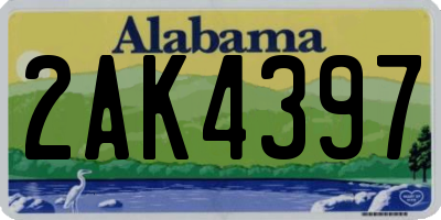 AL license plate 2AK4397